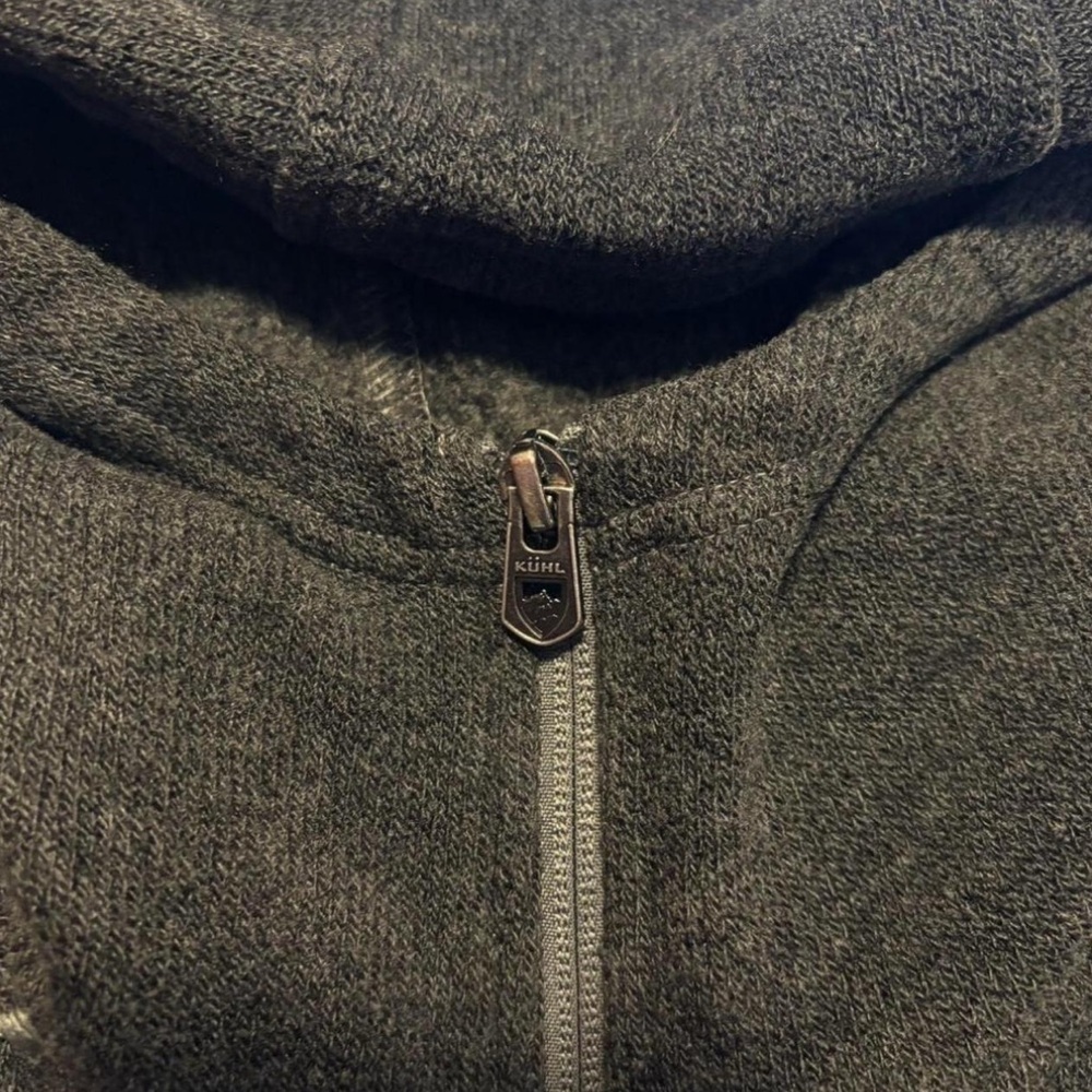 KUHL Women's XS Revive Fleece Hoodie Full Zip Black Grey Thumb Hole Warmup - Picture 7 of 8